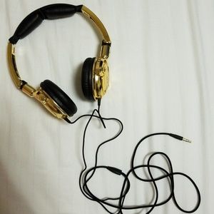 Gold Skull Candy Headphones
